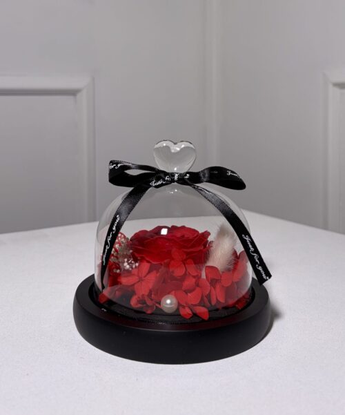 Pack Romance - Ours en fleurs rouge + Cloche Romance